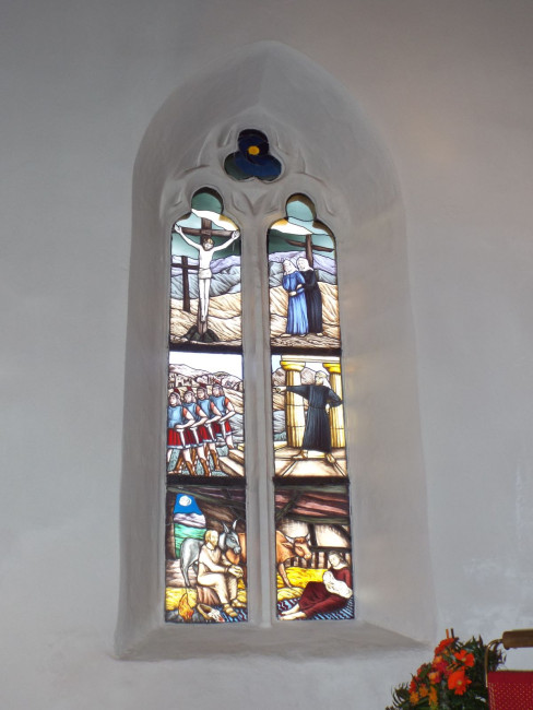 Seitenfenster mit Bibelszenen St. Egidius Gössersdorf
